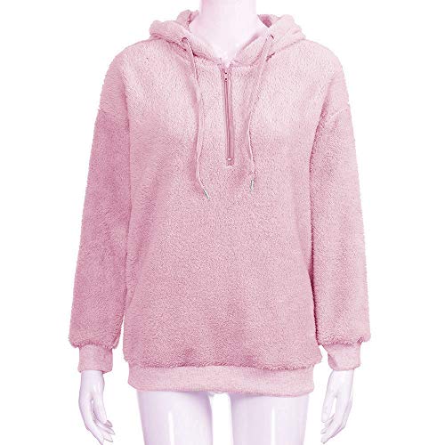 SHOBDW Liquidación Venta Mujer Sudadera con Capucha Suelta Tallas Grandes Jersey de Mujer Jersey otoño Invierno Manga Larga Remata Abrigo cálido (M, W-Rojo)