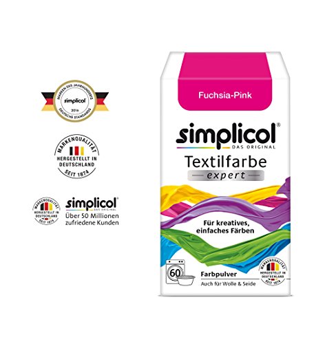 Simplicol Expert Fabric Dye Tinte de Coloración para Textiles: Lavado a Mano o Lavadora - Tiñe y Restaura Sus Telas y Ropa - Pink Rosado