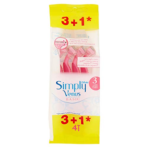 Simply Venus3 Basic Maquinilla Desechable Para Mujer - 3+1 Unidades