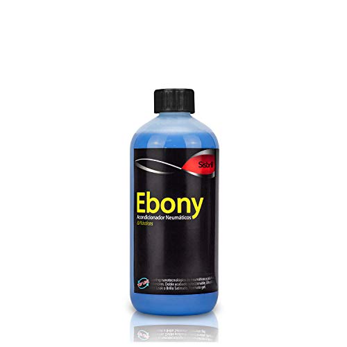 Sisbrill Ebony Acondicionador y Protector de Neumáticos - Negro Duradero - Brillo Satinado y Acabado Seco - No se va con la Lluvia - 500ml