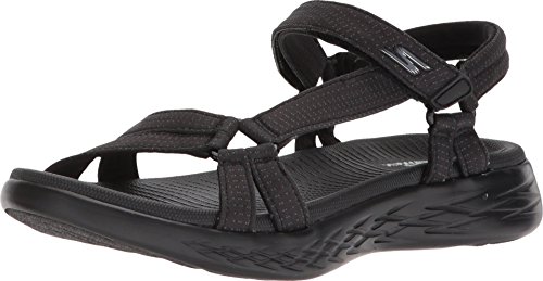 Skechers On The Go 600 15316-bbk 15316, Sandalias Deportivas para Mujer, Negro (Black 15316/Bbk), 38 EU