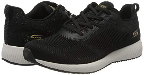 Skechers Women's BOBS Squad-Total Glam Trainers, Black Bkmt, 8 UK 41 EU