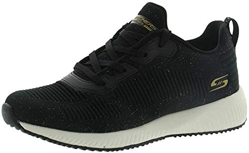 Skechers Women's BOBS Squad-Total Glam Trainers, Black Bkmt, 8 UK 41 EU