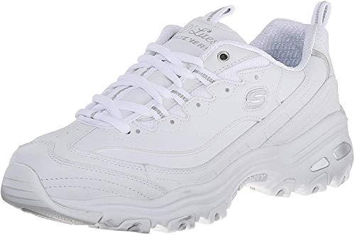 Skechers Women's D'Lites-Fresh Start Low-Top Sneakers, White Silver, 7 UK 40 EU