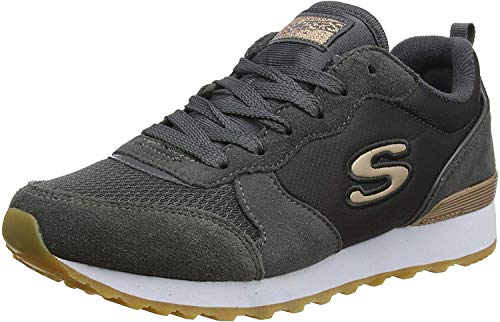 Skechers Women's RETROS-OG 85-GOLDN GURL Trainers, Grey (Charcoal Suede/Nylon/Mesh/Rose Gold Trim Ccl), 7 UK (40 EU)