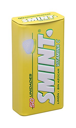 Smint Tin Limón, Caramelo Comprimido Sin Azúcar - 12 unidades de 35 gr. (Total 420 gr.)