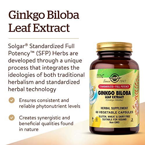 Solgar Ginkgo Biloba Extracto de Hoja - 60 Cápsulas