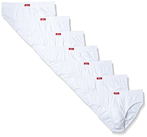 s.Oliver Change Daily Slip, Blanco 001, Medium (Pack de 7) para Hombre