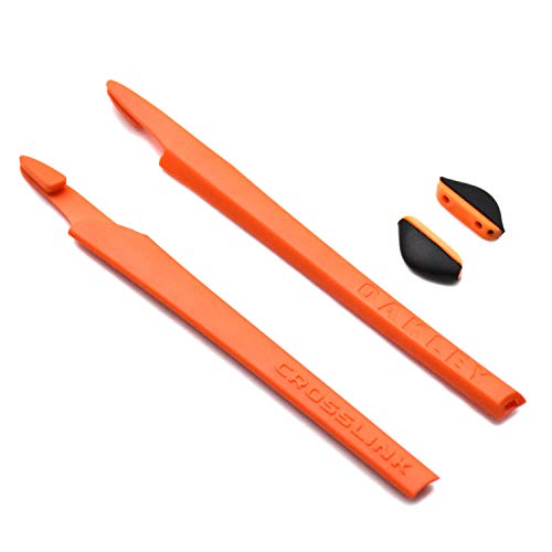 SOODASE Rojo/Naranja Kit de goma de silicona Earsocks de repuesto Para Oakley Crosslink Gafas de sol