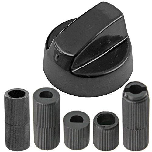 SPARES2GO Perillas de control universales negras para todas las marcas de horno, cocina y placa de cocina (paquete de 4)