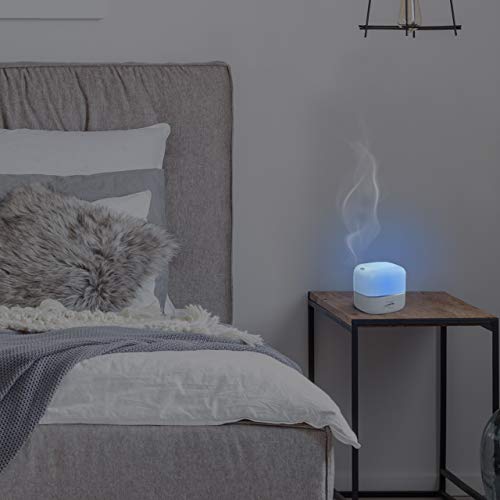 SPC Nerta Difusor de Aromas, Humidificador Ultrasónico, Purificador de Aire  y Lámpara de Noche Smart Wi-Fi (400Ml, 11-26 h de duración, 7 colores LED,  control remoto mediante app SPC IoT