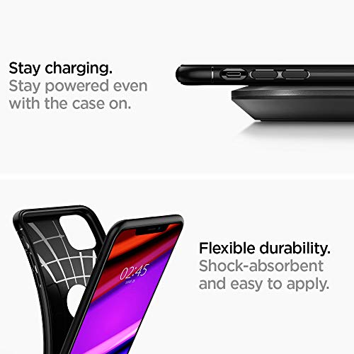 Spigen Funda Rugged Armor Compatible con Apple iPhone 11 (6.1") 2019, Absorción de Choque Resistente y diseño de Fibra de Carbono - Negro