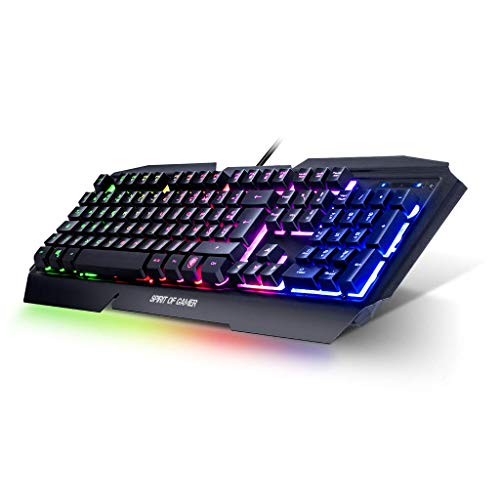 SPIRIT OF GAMER - Teclado Gaming PRO-K5 AZERTY - Semimecánico - 19 Teclas Anti-Efecto Fantasma - RGB - Retroiluminación - Play Modo – PS4 / XBOX ONE / PC / MAC