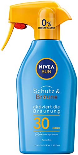 Spray solar Nivea Sun Factor 30 con gatillo, protección y bronceado, 300 ml