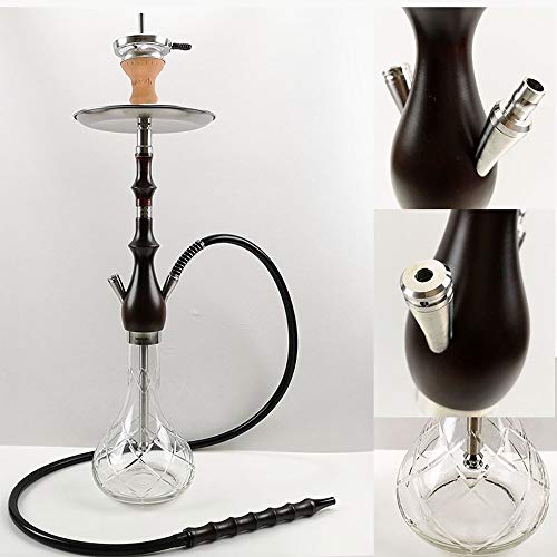 SSOLEREIT Agua Bong cachimba florero de cristal con 1 Mangueras partido de la barra del club de la familia al aire libre Cafetería cachimba cachimba fácil de limpiar Conjunto for una Mejor Hookah Shis