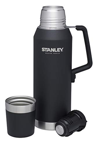 Stanley Botella Térmica Irrompible De La Serie Maestra 1.3 Litros Negro Fundición 1.0 Mm Acero Inoxidable 18/8 Aislamiento Quavac A Prueba De Fugas Empacable Aislamiento Al Vacío Se Puede Transformar