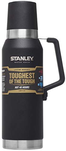 Stanley Botella Térmica Irrompible De La Serie Maestra 1.3 Litros Negro Fundición 1.0 Mm Acero Inoxidable 18/8 Aislamiento Quavac A Prueba De Fugas Empacable Aislamiento Al Vacío Se Puede Transformar