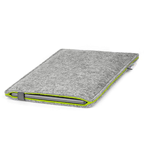 Stilbag Funda e-Reader Finn para Kobo Aura Edition 2 | Fieltro de Lana Gris y Verde Manzana | Cubierta Protectora - Made in Germany