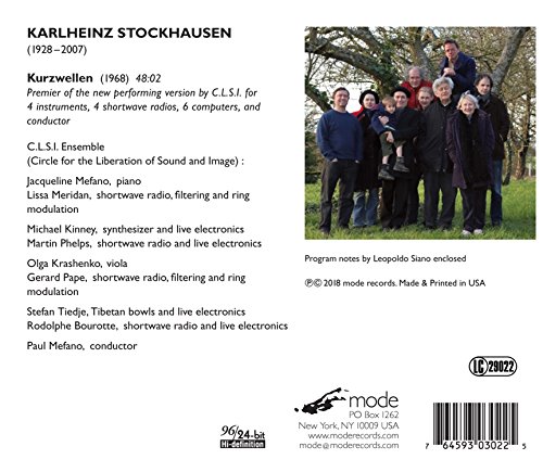 Stockhausen : Kurzwellen. Meridan, Kinney, Phelps, Krashenko, Pape, Tiedje, Bourotte, Mefano.