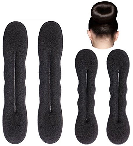 Styla Hair - Accesorio de esponja para el pelo para hacer moños perfectos (2 pequeños, 2 grandes)