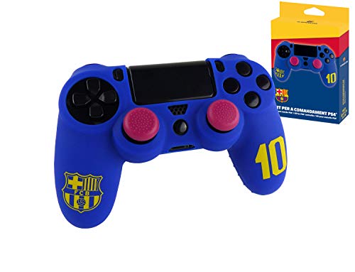 Subsonic - Funda de silicona para mando y Carcasa blanda antideslizante con Thumb grips caps de precisión para joysticks [licencia oficial FCB FC Barcelona] (PS4)