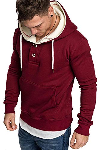 Sudaderas con Capucha, Sudadera para Hombre de Manga Larga otoño Invierno Casual Abrigo Camisas Blusa Top chándales Color sólido Hombres Manga Larga Chaqueta Abrigo