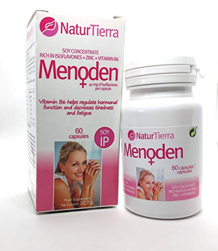 SUPLEMENTO MENOPAUSIA - MENODEN + VITAMINA B6 Y ZINC –CONCENTRADO DE SOJA - AYUDA A REGULAR LA FUNCIÓN HORMONAL Y A RESTABLECER EL EQUILIBRIO NATURAL DEL CUERPO - 60 CAPSULAS - ZENTRUM