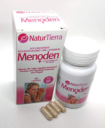 SUPLEMENTO MENOPAUSIA - MENODEN + VITAMINA B6 Y ZINC –CONCENTRADO DE SOJA - AYUDA A REGULAR LA FUNCIÓN HORMONAL Y A RESTABLECER EL EQUILIBRIO NATURAL DEL CUERPO - 60 CAPSULAS - ZENTRUM