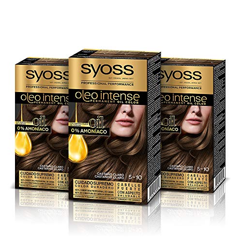 Syoss Oleo Intense Syoss Oleo Intense - Coloración Permanente Tono 5-10 Castaño Claro (Pack De 3) 3 Unidades 50 ml