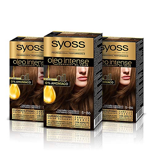 Syoss Oleo Intense Syoss Oleo Intense - Coloración Permanente Tono 5-86 Castaño Caramelo (Pack De 3) 3 Unidades 50 ml