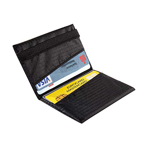 Tatonka Card Holder RFID B - Funda para Tarjetas de crédito con Bloqueo RFID (certificación TÜV, Apta para al Menos 4 Tarjetas de crédito, protección contra robos de Datos, 9,5 x 6 cm), Color Negro