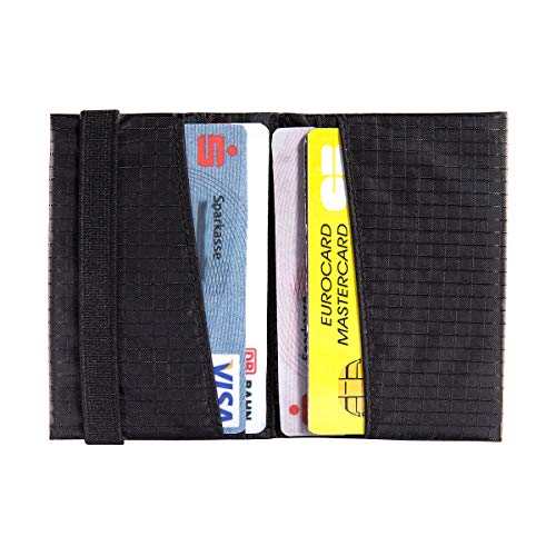 Tatonka Card Holder RFID B - Funda para Tarjetas de crédito con Bloqueo RFID (certificación TÜV, Apta para al Menos 4 Tarjetas de crédito, protección contra robos de Datos, 9,5 x 6 cm), Color Negro