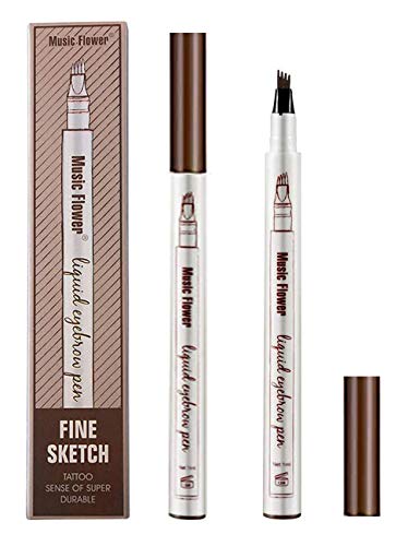 Tattoo Eyebrow Pen con Cuatro 4 Puntas Duraderas Brow Gel Para Maquillaje de Ojos- Lapiz de Cejas Waterproof