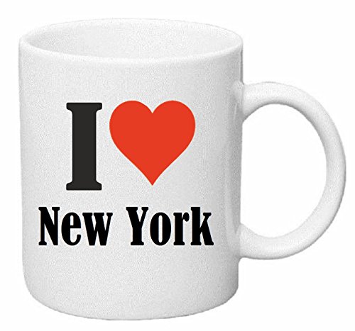 taza para café I Love New York Cerámica Altura 9.5 cm diámetro de 8 cm de Blanco