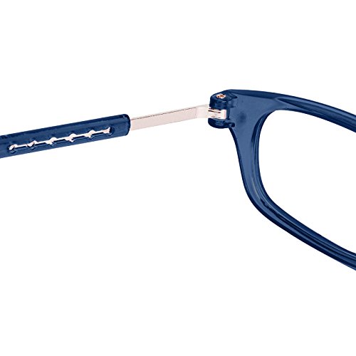 TBOC Pack: Gafas de Lectura Presbicia Vista Cansada – (Dos Unidades) Graduadas +1.00 Dioptrías Montura Azul Hombre Mujer Imantadas Plegables Lentes Aumento Leer Ver Cerca Cuello Imán