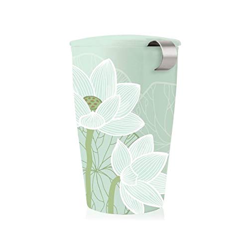 Tea Forté - Kati Mug Lotus Starter Kit - Pack Taza con Infusor + 10 Bolsitas de té e Infusiones - Capacidad 35 cl