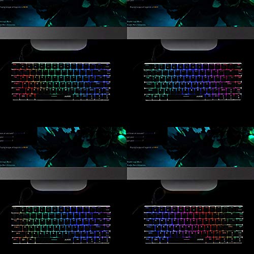 Teclado mecánico Gaming RGB Azul Switch Ajazz AK33 82 Teclas 100% Anti-Ghosting 19 Modos de iluminación RGB para PC/Mac con Windows