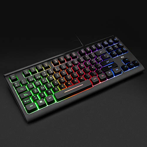 Teclado USB Rii RK104, 88 teclas, teclado ergonómico y retro iluminado multicolor, antighostling. Ideal para Gsming y trabajo. Color negro. Layout Español.