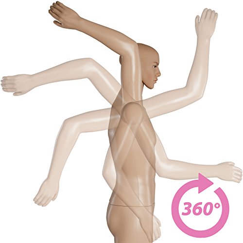 TecTake Maniquí Figura de maniquí | Giratorio y móvil | Pata de Apoyo de Cristal con Base - Varios Modelos (Hombre | no. 402662)