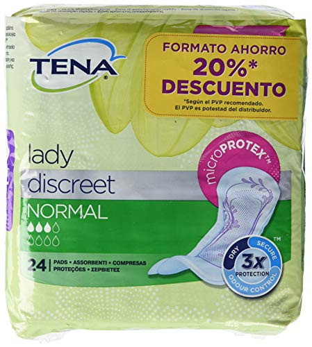 Tena Lady Discreet Normal 24, Negro, Estandar