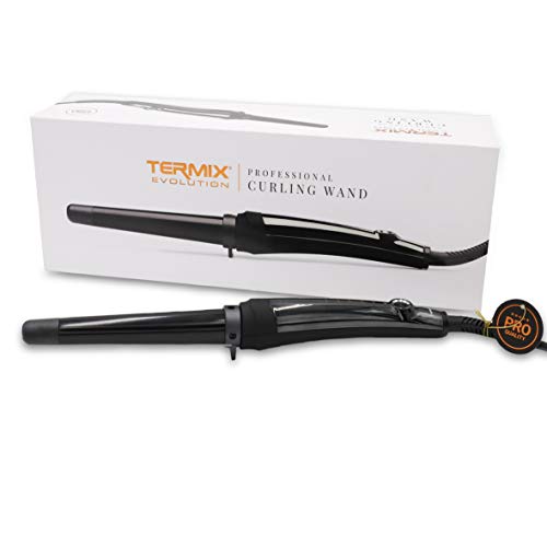 Termix Rizador de Pelo Profesional Evolution Wand - Regulador de Tª con Sensor Táctil. Sistema de Seguridad Pro Tech. Calentamiento Inmediato. Guante Térmico Incluido. Tenacilla Plancha Rizadora.