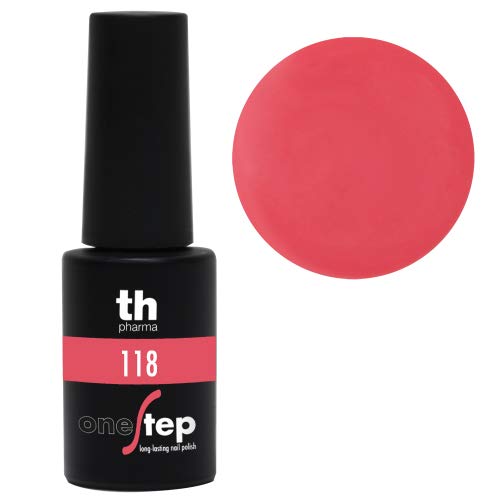 Thader Th Pharma - Esmalte de Uñas Permanente Step One/Pintauñas Permanente Brillo Infinito, Cobertura Total de Larga Duración y de Rápido Aplicado, Nº118, 6 ml