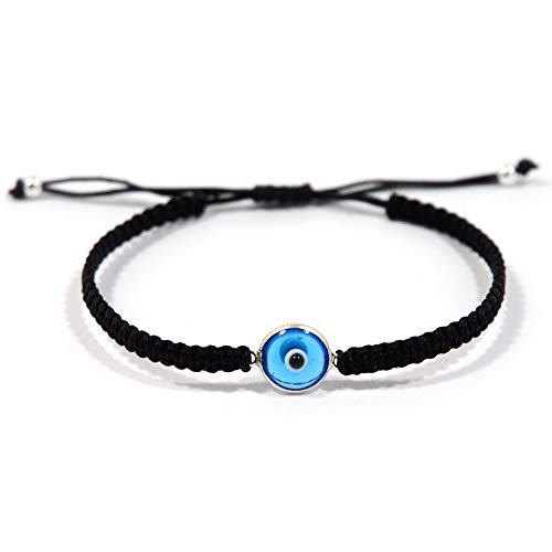 The Classic Glass & Silver Mal Eye Charm Pulsera para hombres y mujeres, simple y clásico