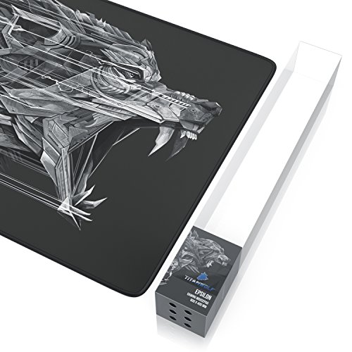 TITANWOLF - XXL Alfombrilla para ratón 900 x 400 mm - Speed Gaming Mousepad - Mouse Pad para Ordenador - Base para Mesa Grandes Dimensiones - Diseño: Epsilon