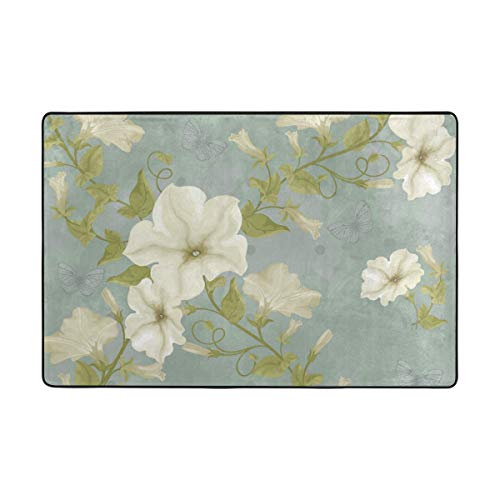 TIZORAX Petunia - Alfombra antideslizante para salón, dormitorio, comedor, 91,4 x 60,9 cm