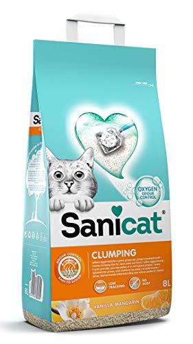 TOLSA PSANDUOW010L82 SANICAT Duo Arena Aglomerante para Gatos, Aroma a Vainilla y Mandarina, 8L