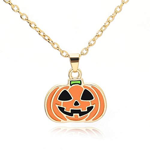 Tomaibaby 6Pcs Pendientes de Collar de Calabaza de Halloween Set Colgante de Calabaza Pendientes de Joyería para Fiesta de Disfraces de Halloween Joyería (Naranja)