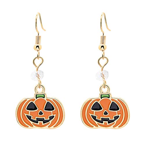 Tomaibaby 6Pcs Pendientes de Collar de Calabaza de Halloween Set Colgante de Calabaza Pendientes de Joyería para Fiesta de Disfraces de Halloween Joyería (Naranja)