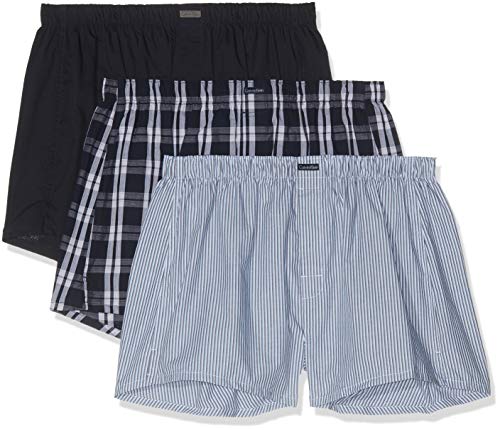 Tommy Hilfiger Boxer WVN 3PK Calzoncillos, Azul (Tide/Morgan Plaid/Montague Stripe Tmm), S para Hombre