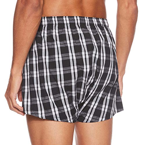 Tommy Hilfiger Boxer WVN 3PK Calzoncillos, Negro (Blk/Morgan Plaid/Montague Stripe BMS), M para Hombre